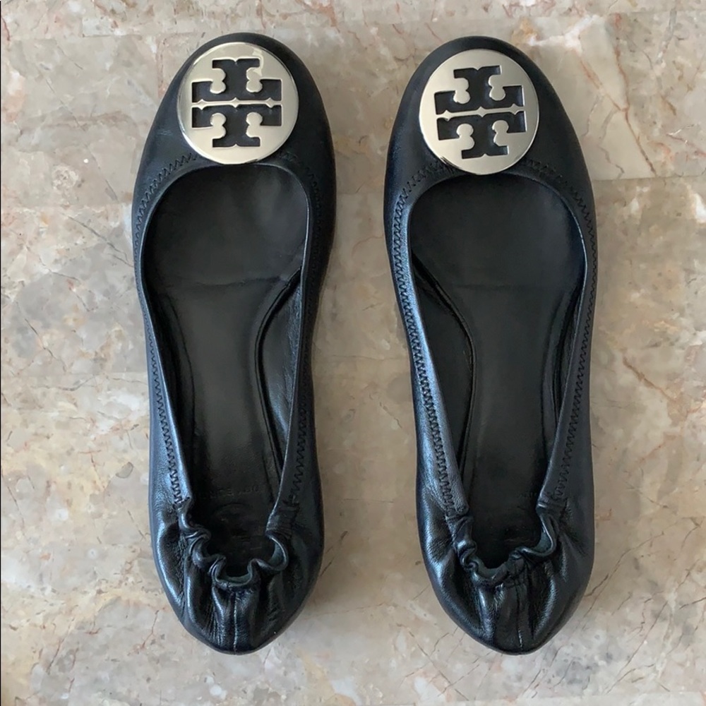 Tory Burch flats with silver buckle